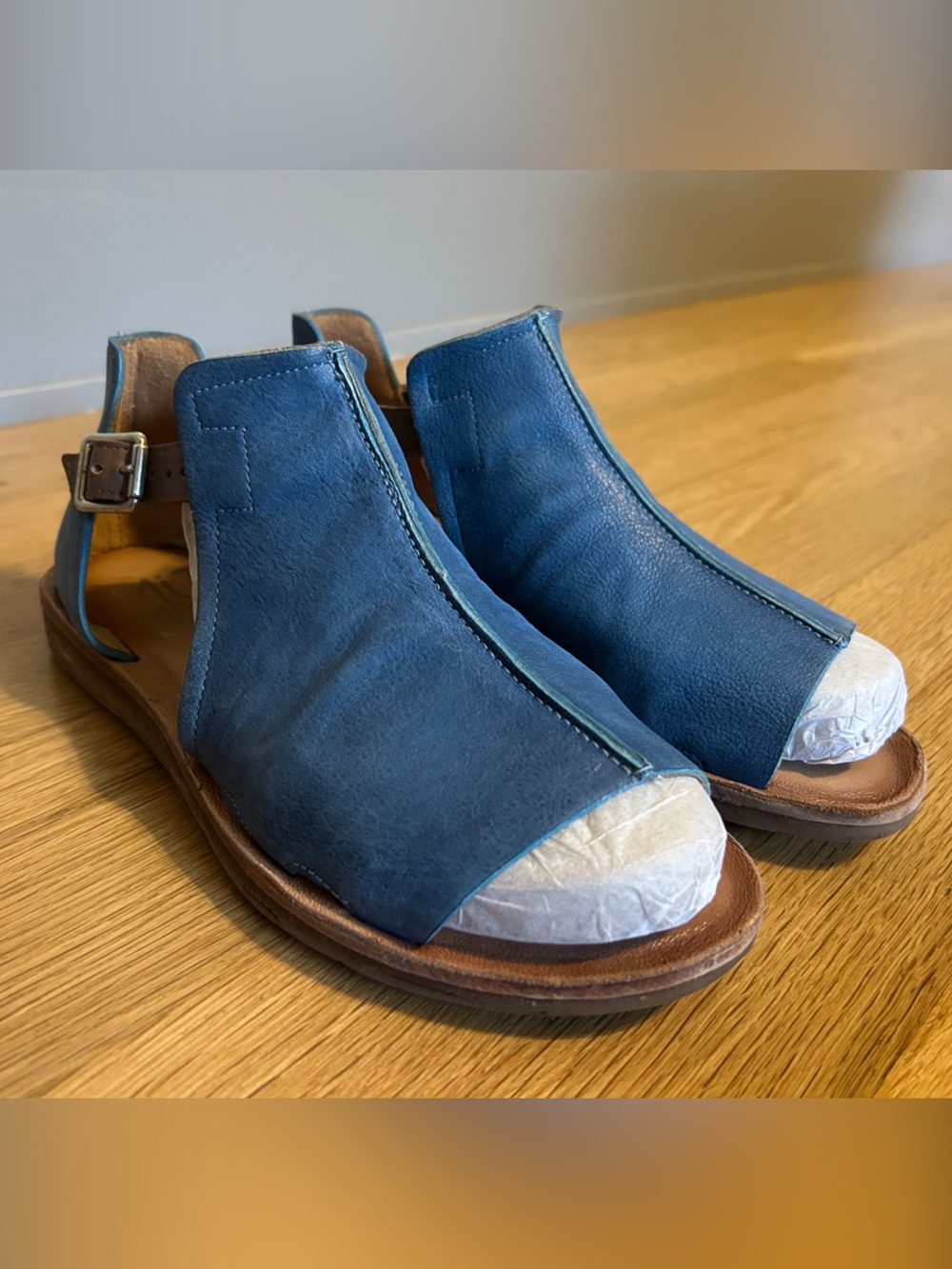Miz Mooz Marine Blue Leather FOUND Sandals 39